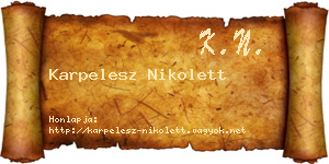 Karpelesz Nikolett névjegykártya