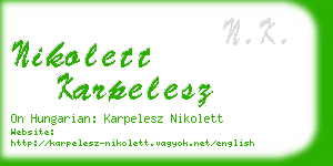 nikolett karpelesz business card